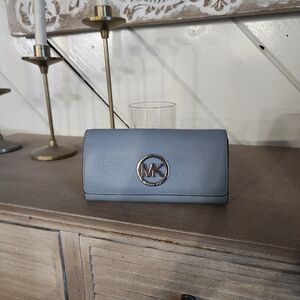 Michael Kors Blue Leather Clutch